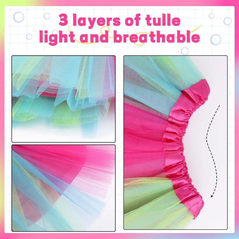 Lainlight Store Tutus for Girls 3 Layered Tulle Tutu Skirts for 4-12 Year, Birthday Dance Halloween Cosplay Party Supplies - Image 3
